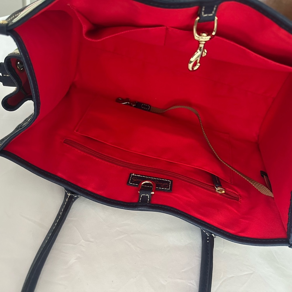Dooney & Bourke Navy and Multicolor Striped Tote - Picture 5 of 9